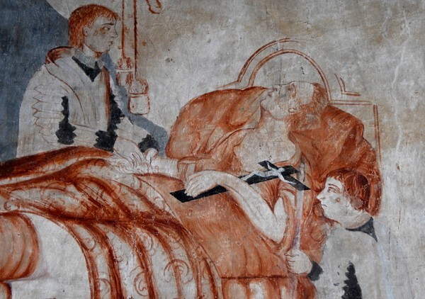 Extreme Unction, detail - Lower cloister walk murals