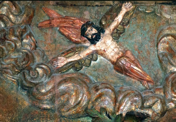 Tochimilco, Tercera orden, detalle, vision serafica - Capilla de la Tercera Orden