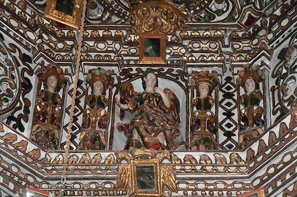 Cupola drum; St. Michael Archangel & caryatids - Cupola