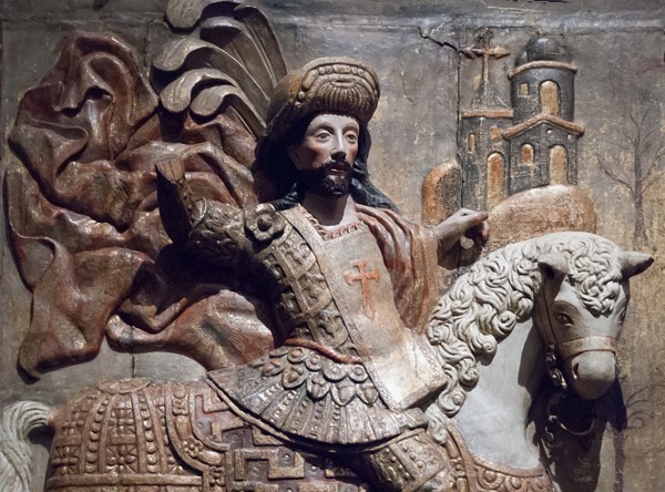 St. James the Moor Slayer, detail, white striker - New York, New York, Hispanic Society