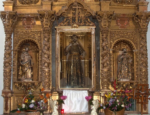 San Felipe, capilla abierta San Francisco retablo, lower tier - Ixtacuixtla, Tlaxcala