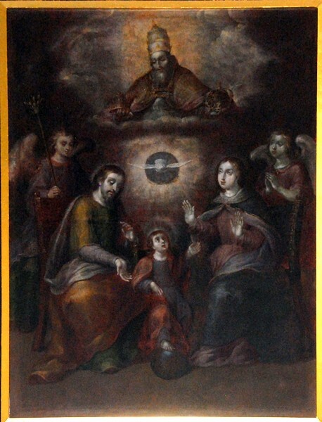 San Ignacio, nave painting, Holy Family / Trinity - Parras de La Fuente, Coahuila