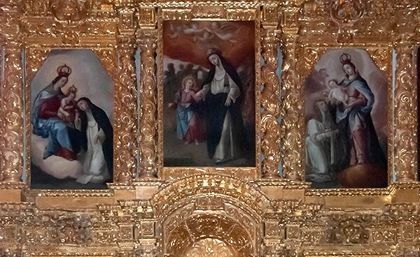 San Felipe & Santiago, nave Santa Roma de Lima altar, second tier - San Felipe & Santiago