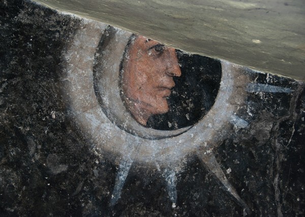 Baptistry mural, moon - San Miguel Arcángel