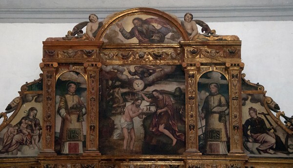 South transept Santiago retablo, top tier & attic - Señor Santiago