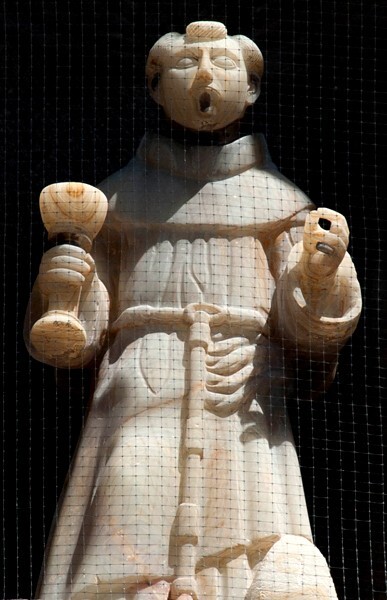San Luis, façade alabaster sculpture, St. Francis - Tlaxcala