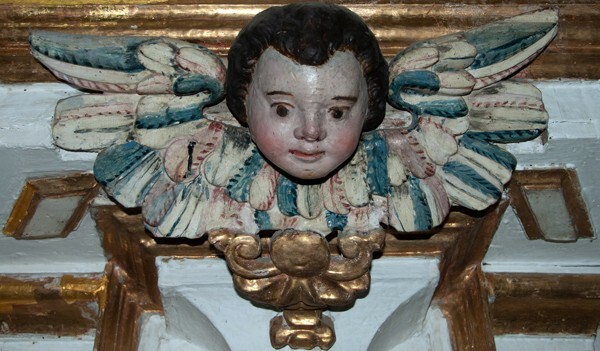 San Miguel Arcángel, nave Passion retablo detail - Huexotla