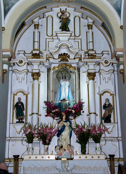 Coxcatlán, Puebla, San Juan Evangelista, Inmaculada Concepción, altar - Puebla