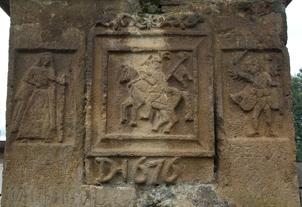Santiago, atrial cross stump, date & relief, St. James Moor Slayer - Santiago
