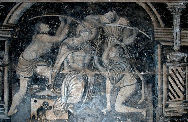 Anteportería mural, Scourging of Christ - San Miguel Arcángel, cloister with murals