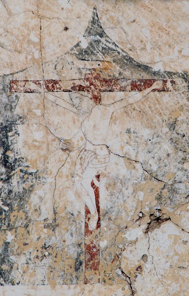 Portería mural, Crucifixion - San Agustín