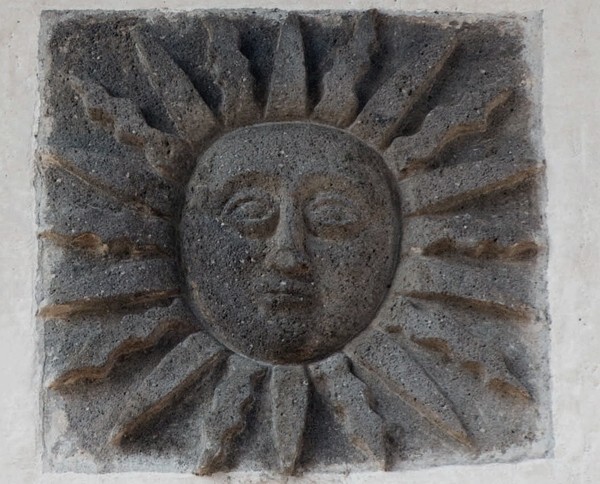 Hospitalito relief, sun - Hospital Chapel (hospitalito)