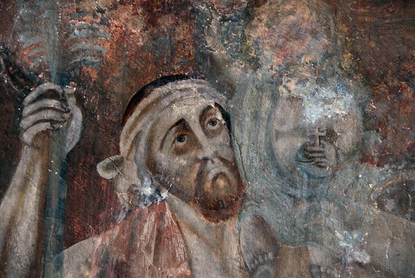 Upper cloister walk mural, detail - San Nicolás de Bari