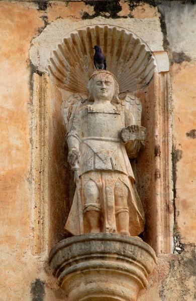 Façade niche sculpture, St. Michael Archangel - San Miguel Arcángel, façade & nave