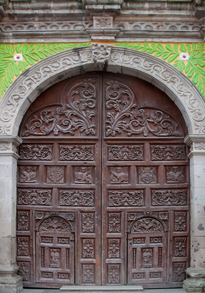 San Mateo, façade door - Chignautla, Puebla
