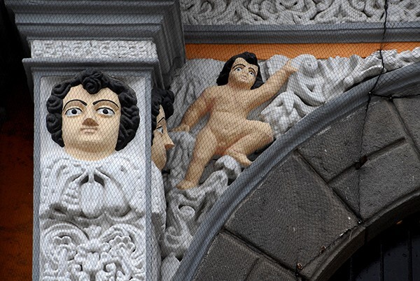 Façade portal, left spandrel & pilaster - Nuestra Señora de los Remedios