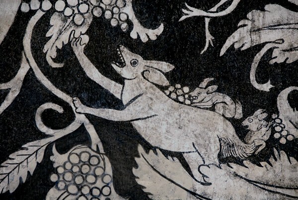 El Divino Señor, lower cloister walk mural, rabbit - El Divino Señor, lower cloister ambulatory murals