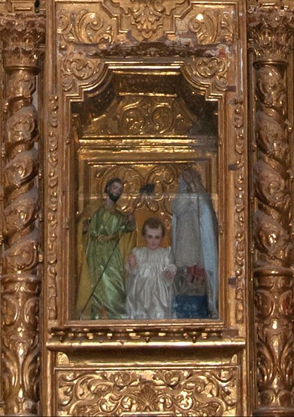 San Agustín, nave Los Desposorios altar, lower tier, central panel - Acolman, México