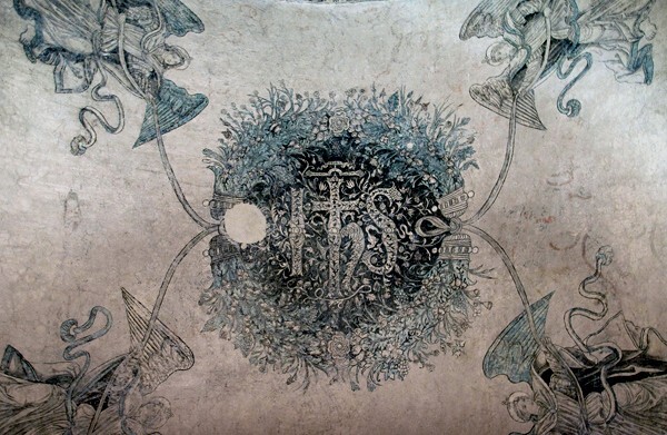 Friar's cell, ceiling Cristogram - San Nicolás de Tolentino, convento