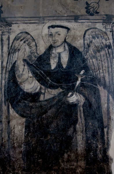 Santo Domingo, lower cloister walk pier mural, St. Vincent Ferrer - Oaxtepec, Morelos