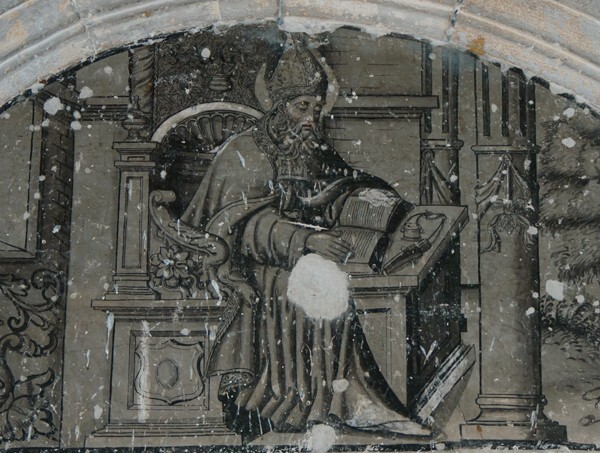 Testera lunette mural detail - Lower cloister walk