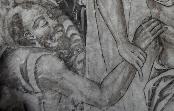 The Incredulity of Thomas, detail - San Miguel Arcángel, sacristy murals