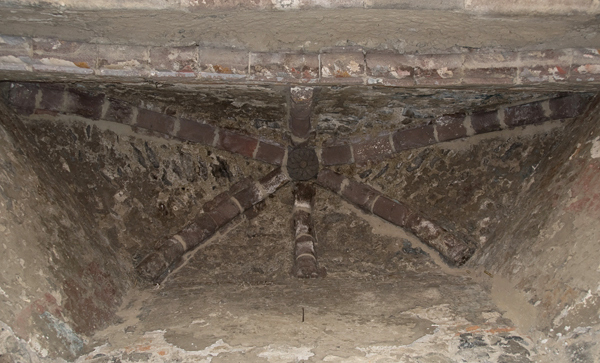 La Concepción Purisíma, portera, capilla abierta, groin vault - Santa María Atlihuetzía (ruins), Tlaxcala