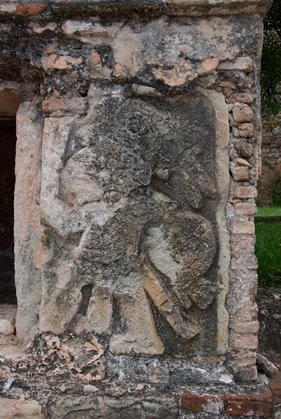Domed springhouse, Mixtec warrior relief - Santo Domingo (exterior)