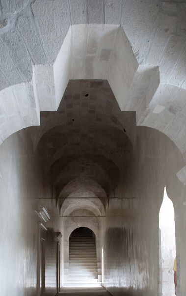 San Juan Bautista, convento passageway, mixtilinear arch - San Juan Bautista, convento & cloister