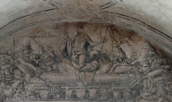 Resurrection, detail (Christ Triumphant) - Cloister murals