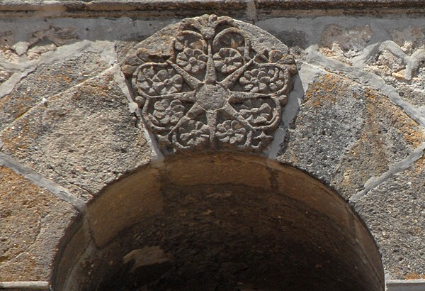 Santiago Apóstol, bell-tower arch relief - Tonalá, Jalisco