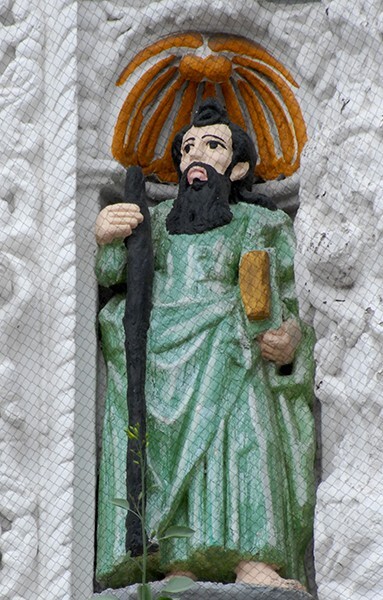 Façade, second tier inner column (right), St. Paul - Nuestra Señora de los Remedios