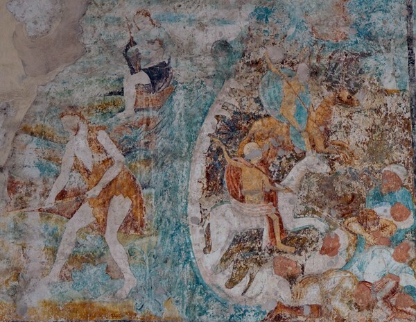 E wall murals - San Nicolás de Tolentino, capilla abierta & murals