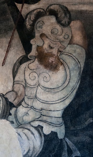 El Divino Señor, upper cloister walk testera mural, Resurrection - El Divino Señor, upper cloister ambulatory & stairwell murals