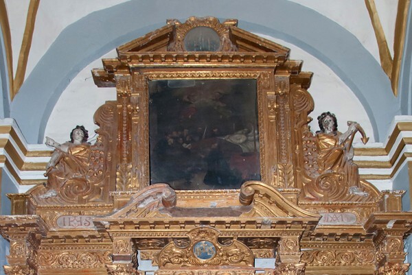 Santa Bárbara, nave San Juan Nepomuceno altar, top tier - Santa Bárbara Tlacatecpan, México