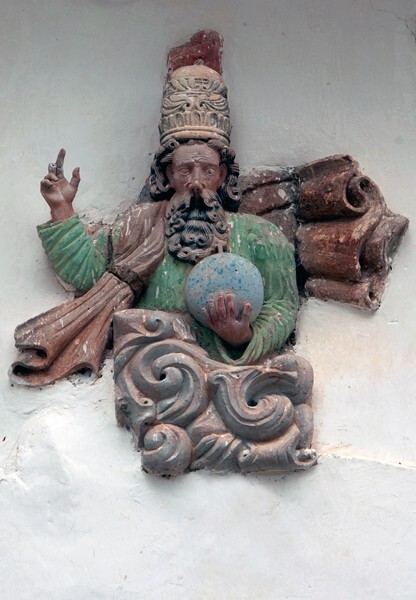 San Pedro, façade relief, God the Father - Nexicho, Oaxaca
