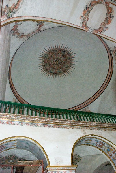 Choir loft cupola - Santa Ana, high & nave altars
