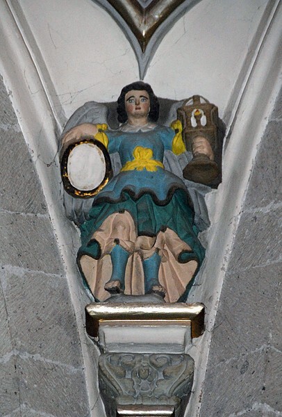 Santa Clara, cupola pendentive, Passion angel - Santa Clara Coatitla, México