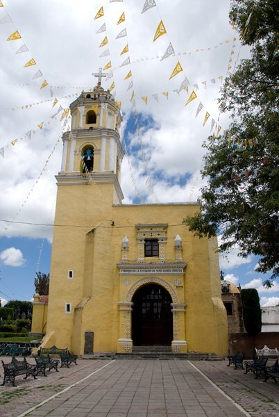 Santa Isabel, façade & bell-tower - Santa Isabel Cholula, Puebla