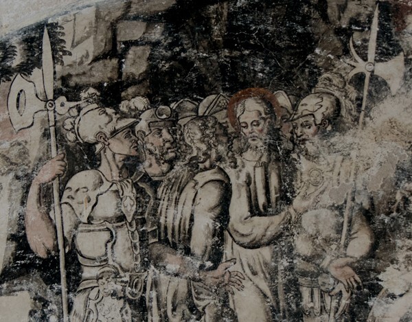 Testera lunette, mural detail - Upper cloister walk