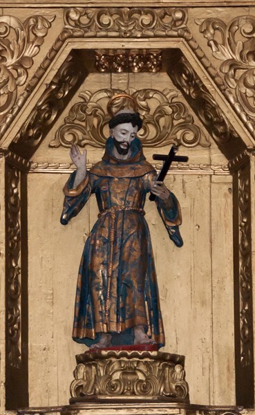 San Francisco, high altar, central figure, St. Francis - Apaxco de Ocampo, México
