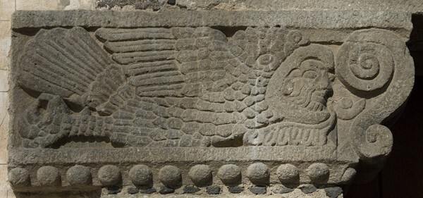 Casa Aguilas, main portal, left impost - Cholula, Puebla