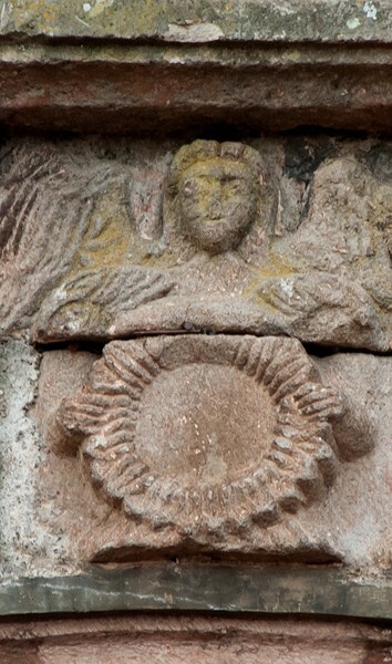 Nuestro Nuestro Señor de la Expiración, façade, main portal architrave - Ihuatzío, Michoacán