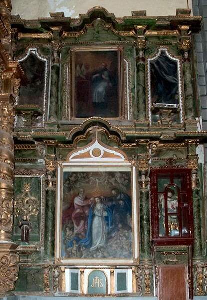 San Salvador, S transept, Coronation of the Virgin altar - San Salvador el Seco, Puebla