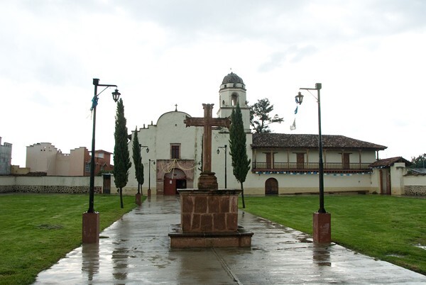 San Francisco, church, atrio & atrial cross - Uricho, Michoacán