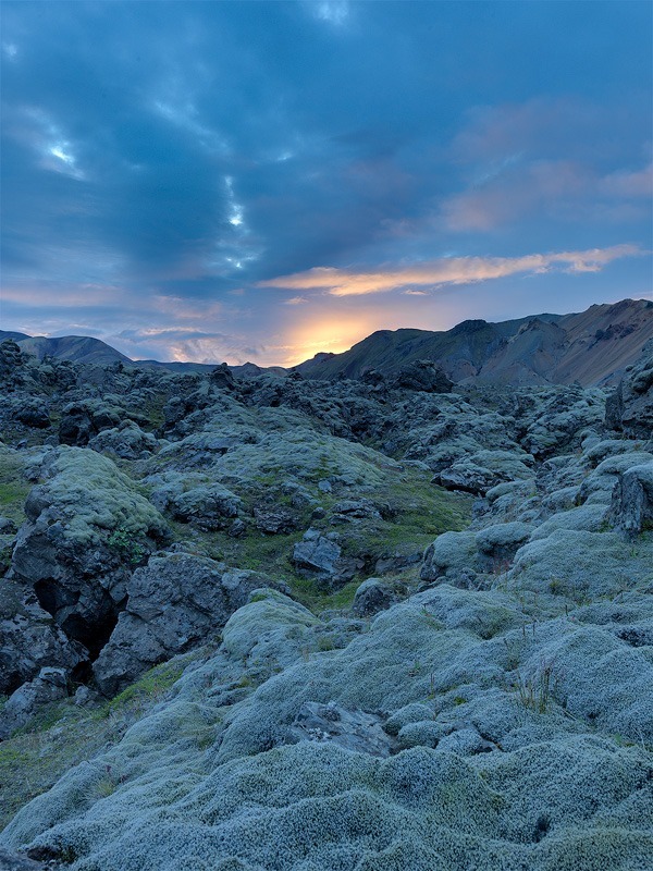 Sunset over the lava field - Iceland landscapes
