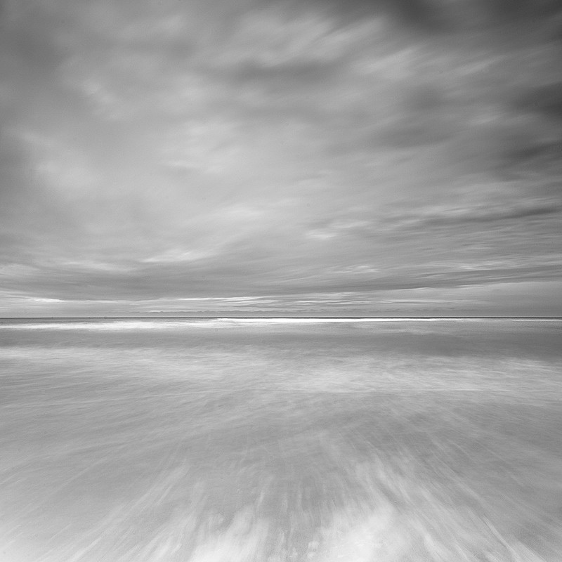 Black and white Norfolk Coast landscape photography of Cromer Beach