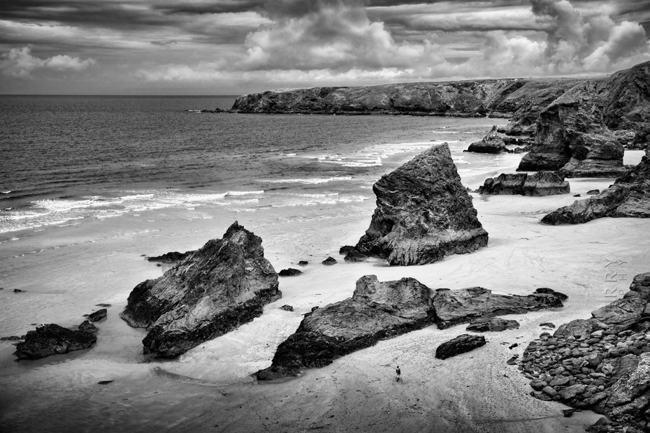Striking image of Beruthen Steps in black and white
