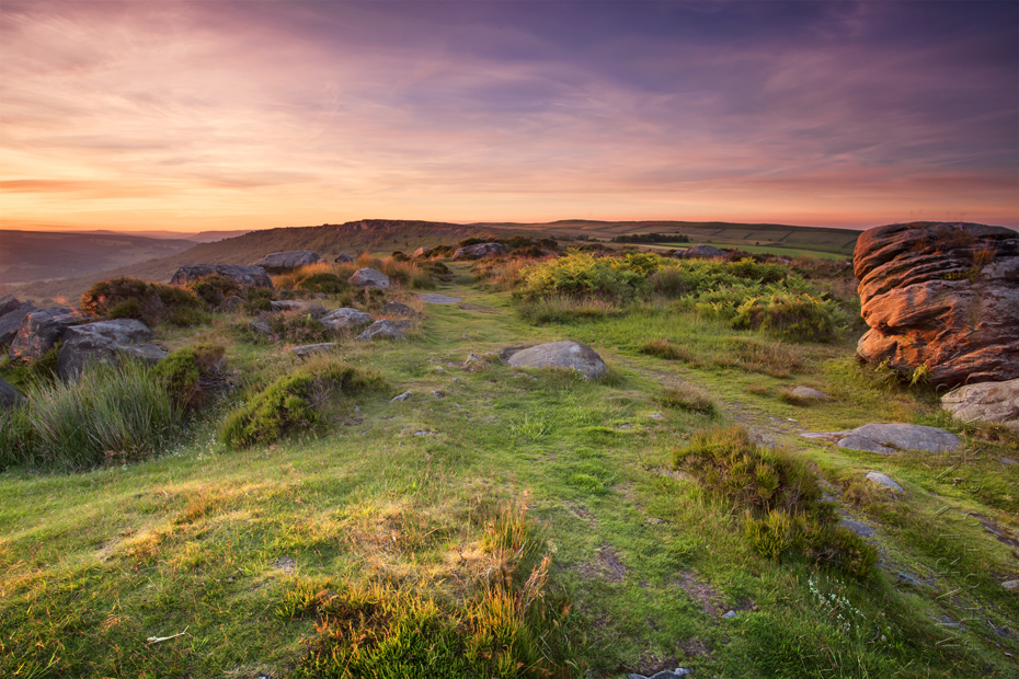 Stunning sunset photograph from Baslow Edge