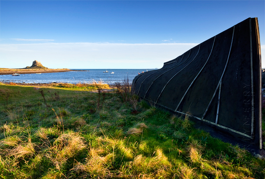 Beautiful image of sunlight on the Holy Island landscape
